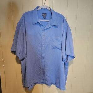 Profile Men’s 4X Blue Short Sleeve Button-Up Shirt | Lightweight Comfort Fit